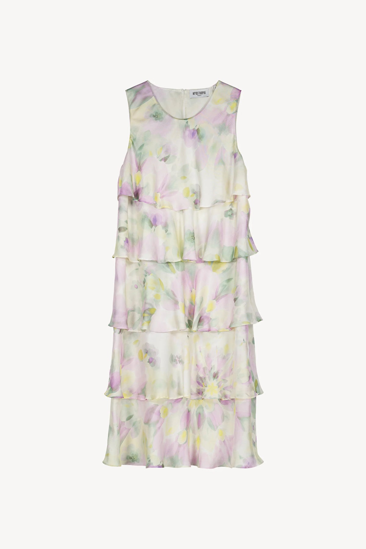 Robe mi longue a volants - Vert d'Eau