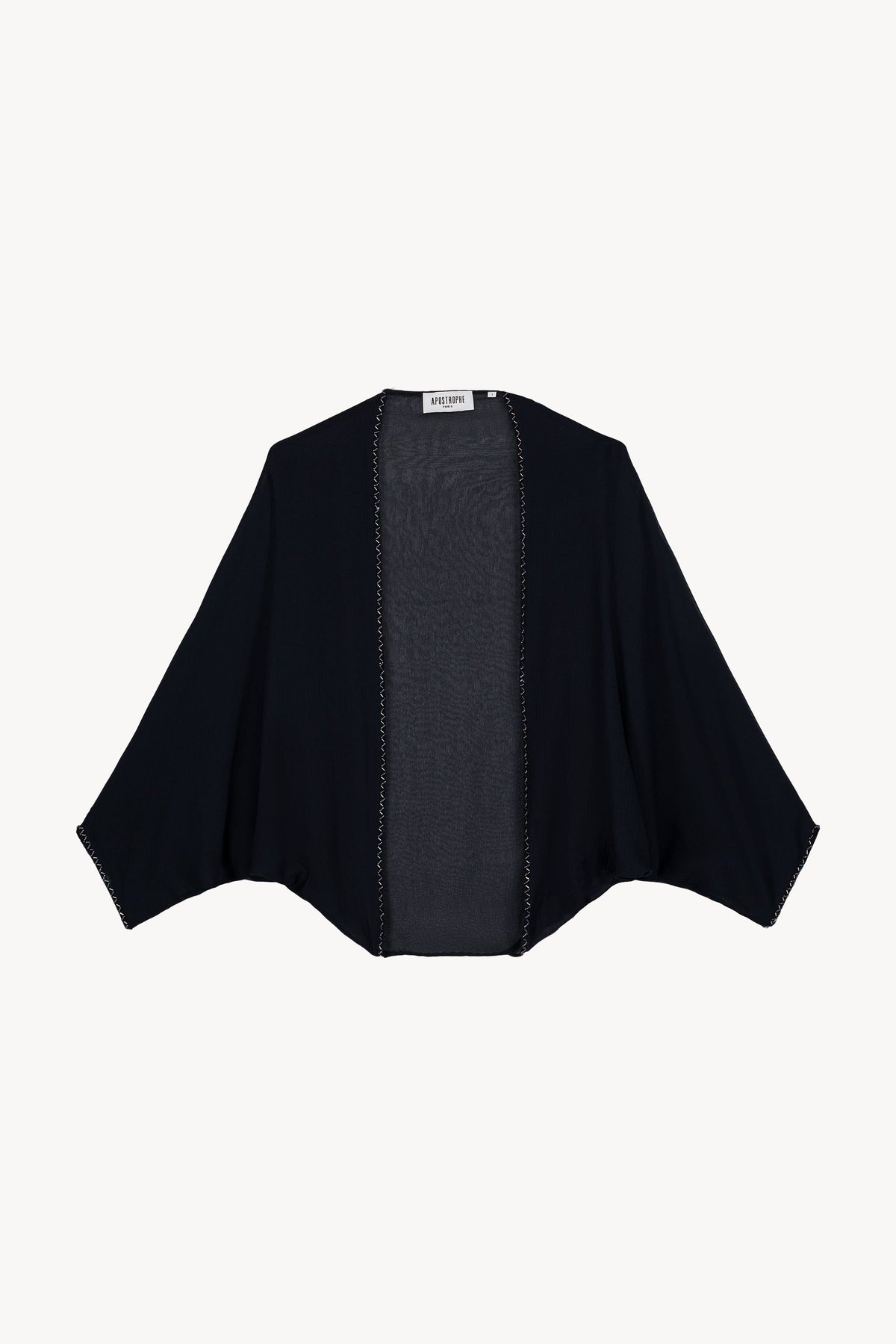 Bolero manche 3/4 broderie - Marine
