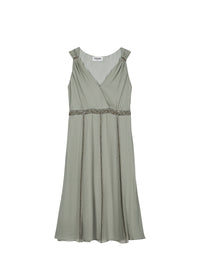 Robe midi fluide en soie - Sauge