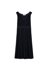 Robe midi fluide en soie - Marine