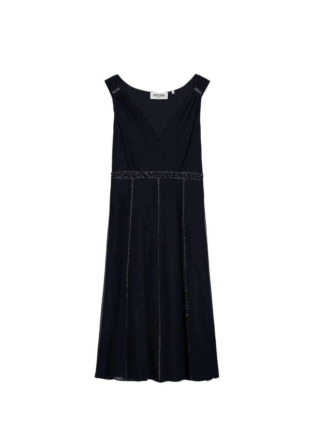 Robe midi fluide en soie - Marine