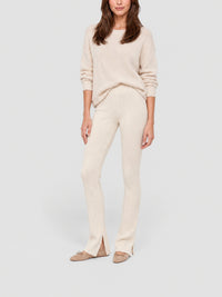 Legging côtelé en cachemire - Blanc