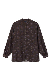 PRUNE/BLEU BLOUSE LAURE