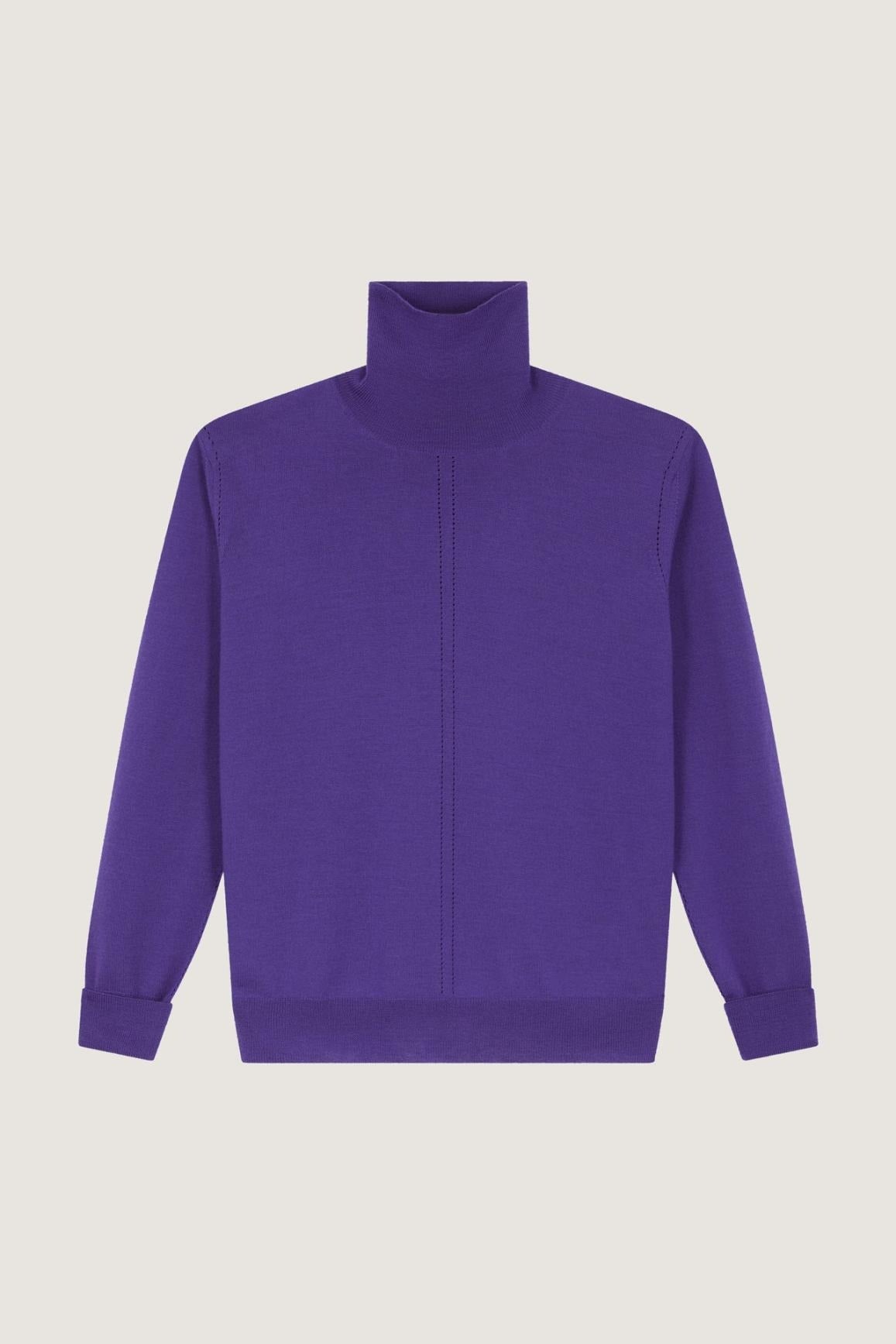 VIOLET _ Pull Grant en laine - Violet