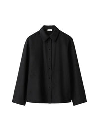 Chemise tissée en laine - Noir