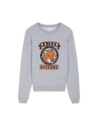 Sweatshirt à col rond avec illustration imprimée - Light Grey Melange