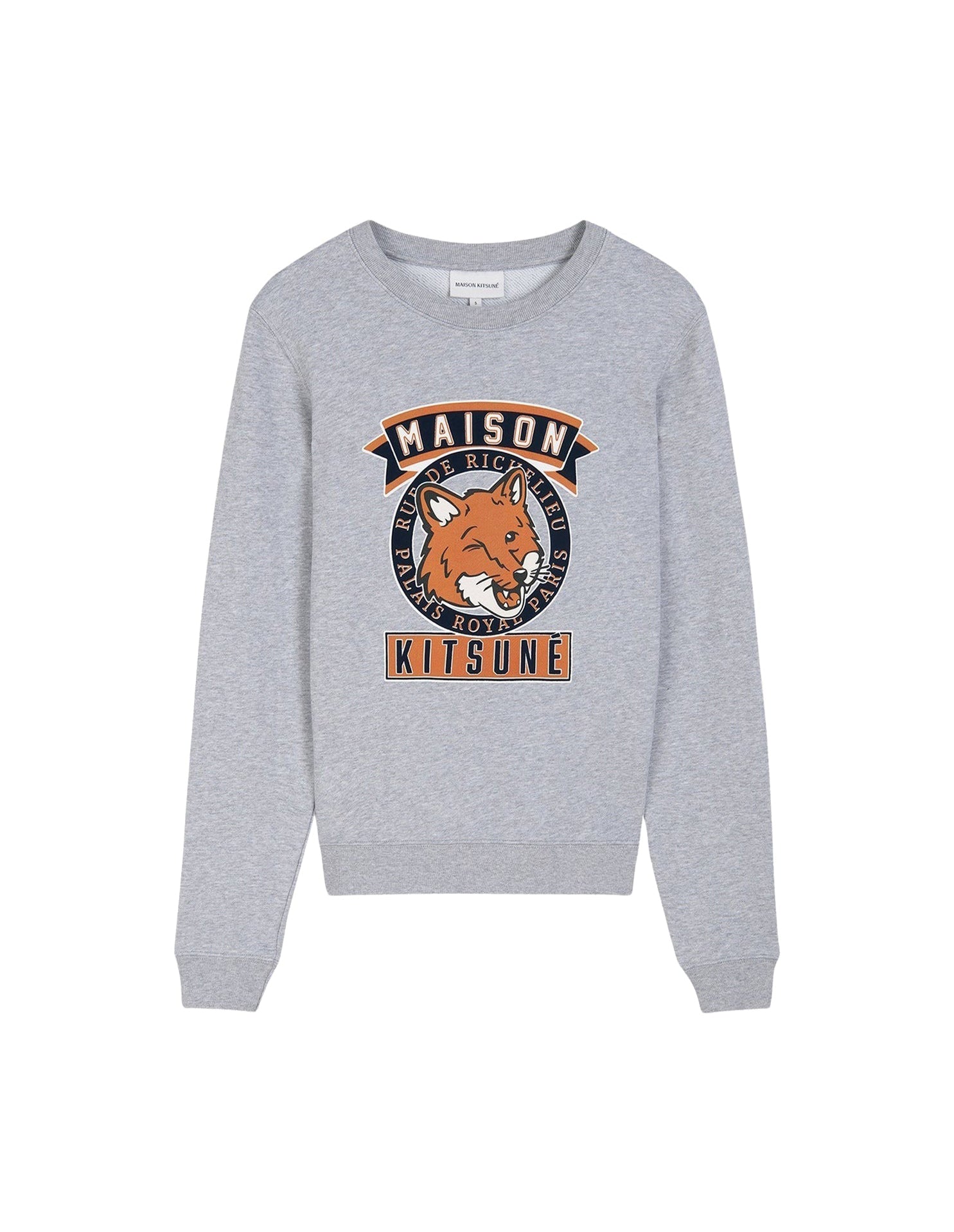 Sweatshirt à col rond avec illustration imprimée - Light Grey Melange