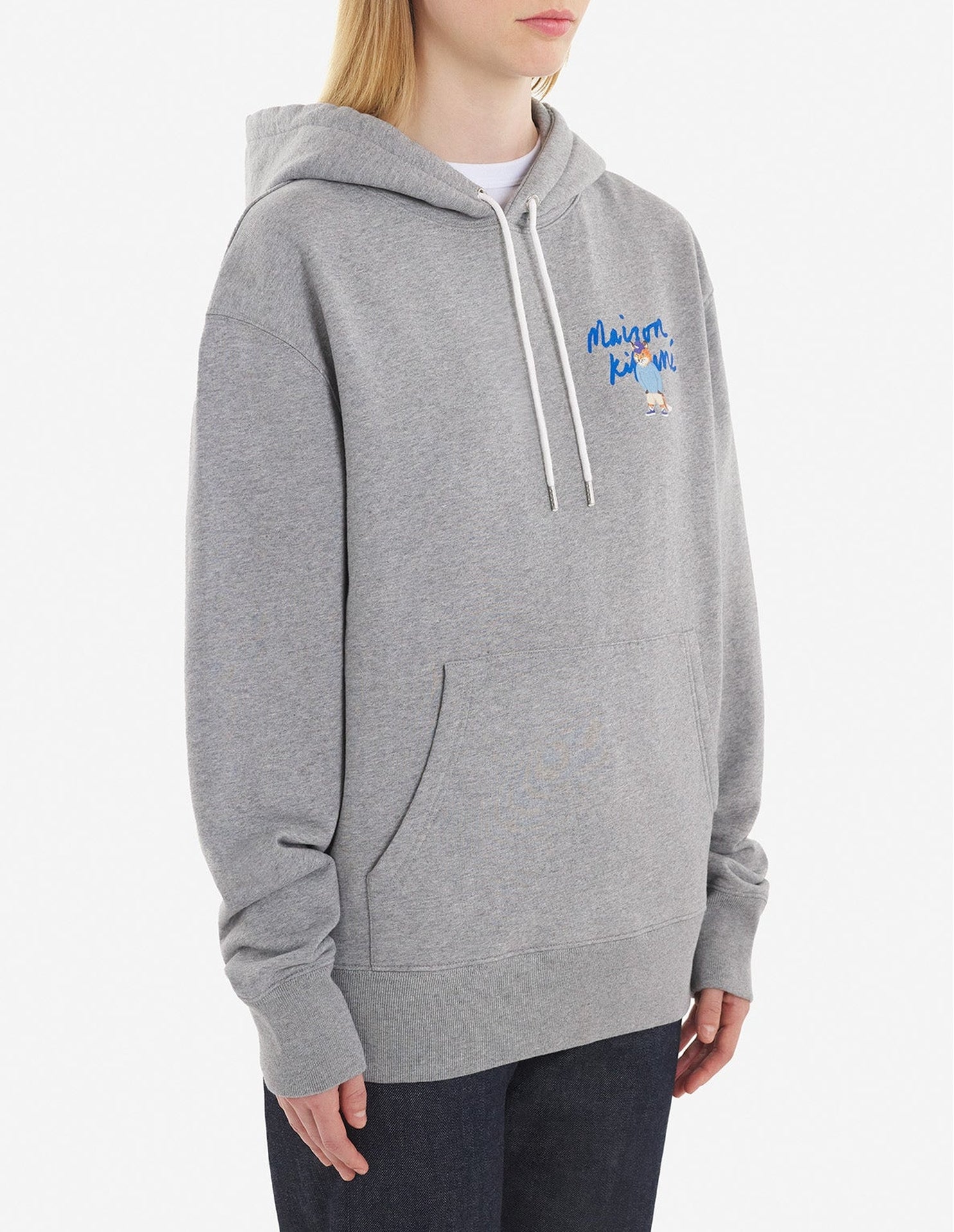 Sweat à capuche avec impression - Grey Melange