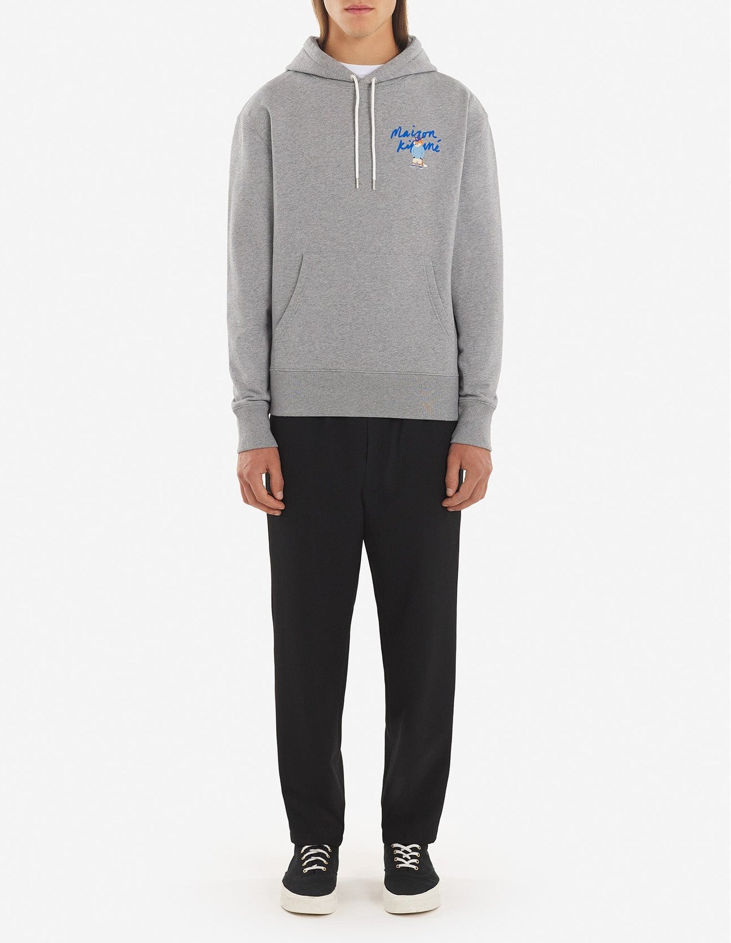 Sweat à capuche avec impression - Grey Melange
