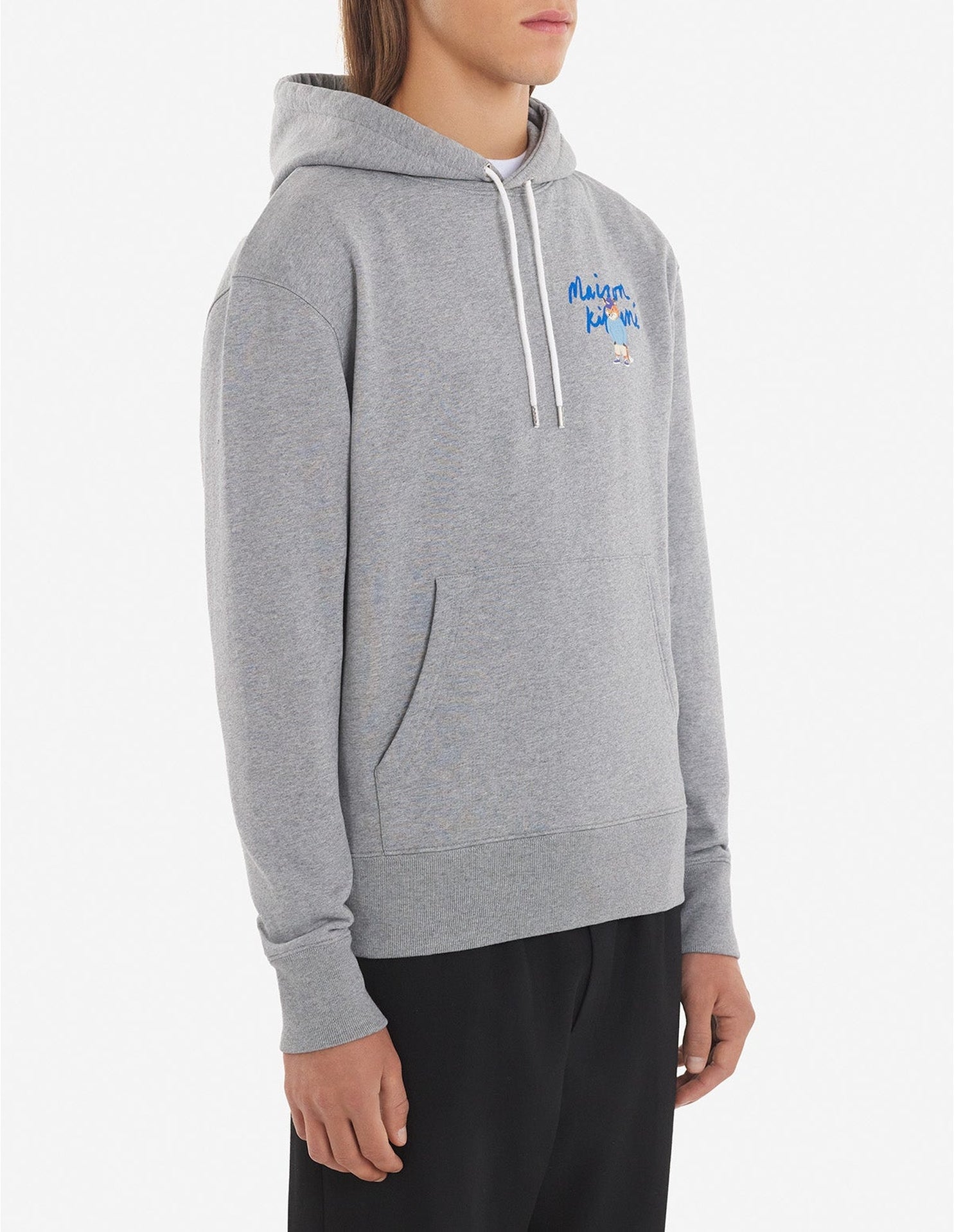 Sweat à capuche avec impression - Grey Melange