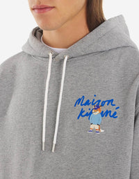 Sweat à capuche avec impression - Grey Melange