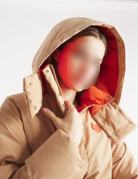 Removable fleece hooded jacket - Cappuccino