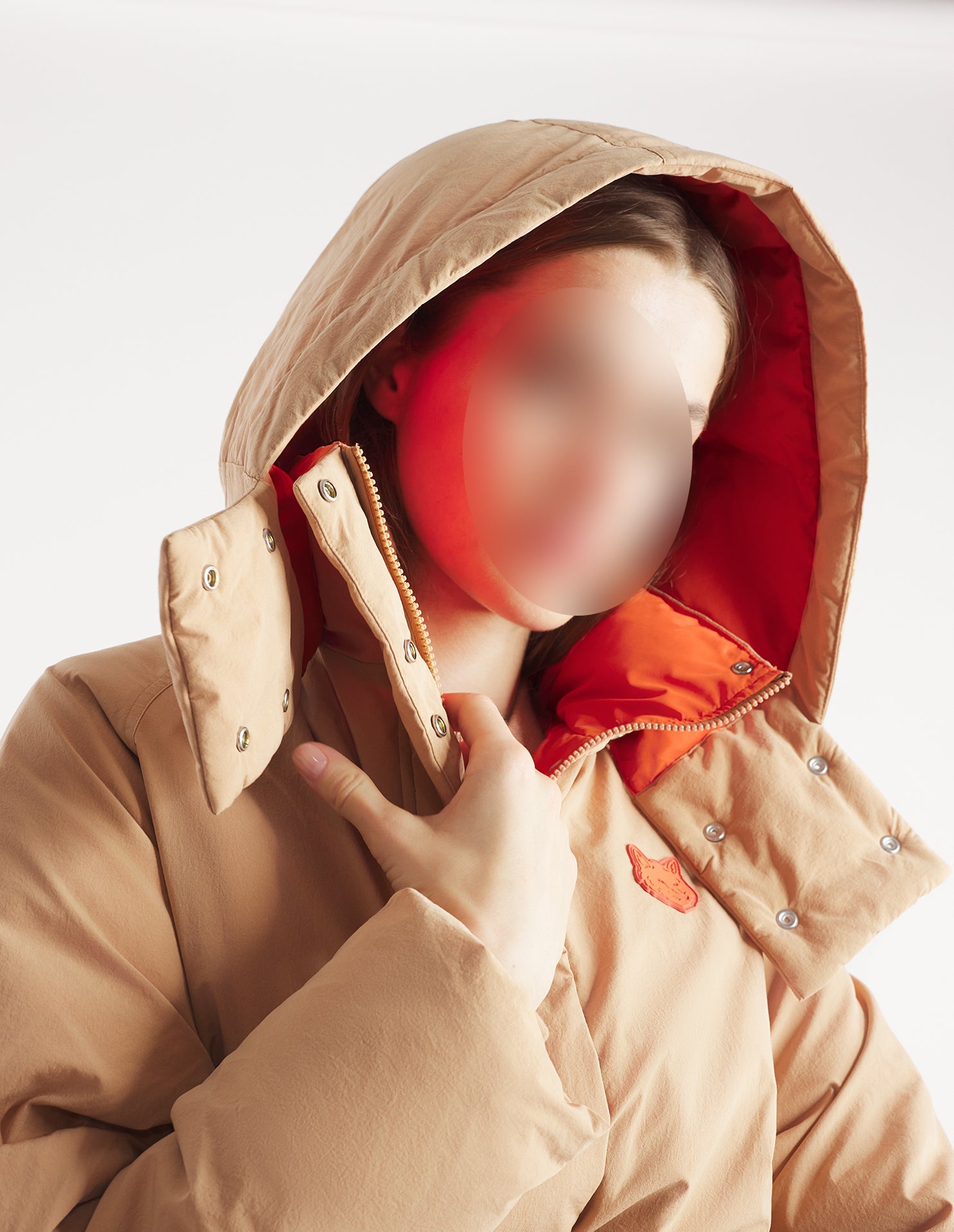 Removable fleece hooded jacket - Cappuccino