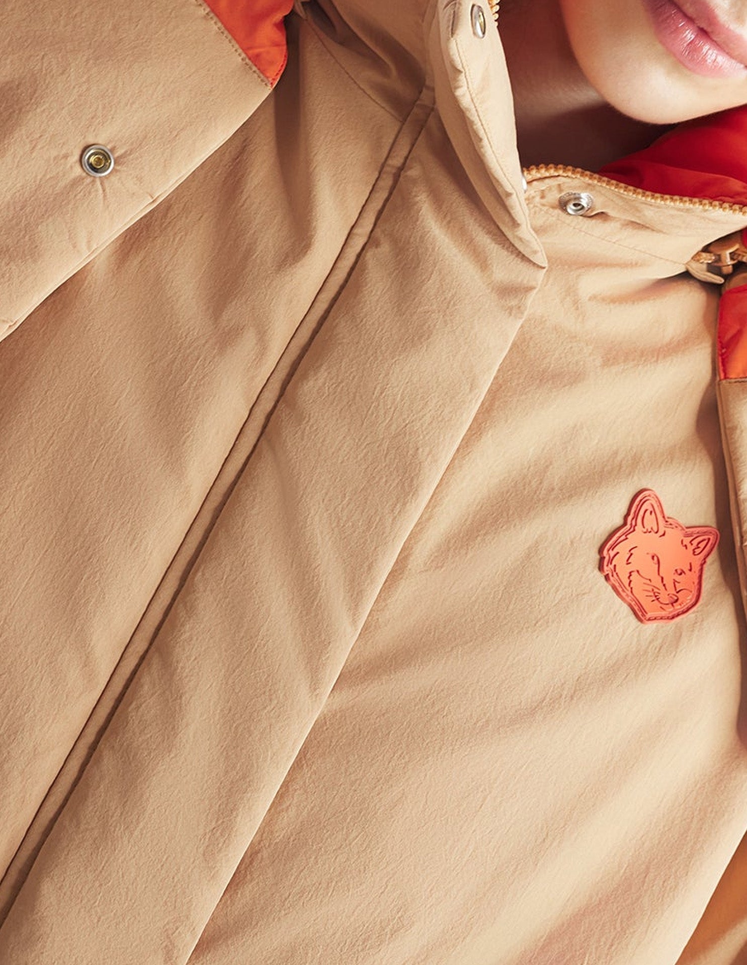 Removable fleece hooded jacket - Cappuccino