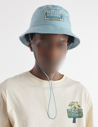 Printed Bob with stitching - Seafoam Blue