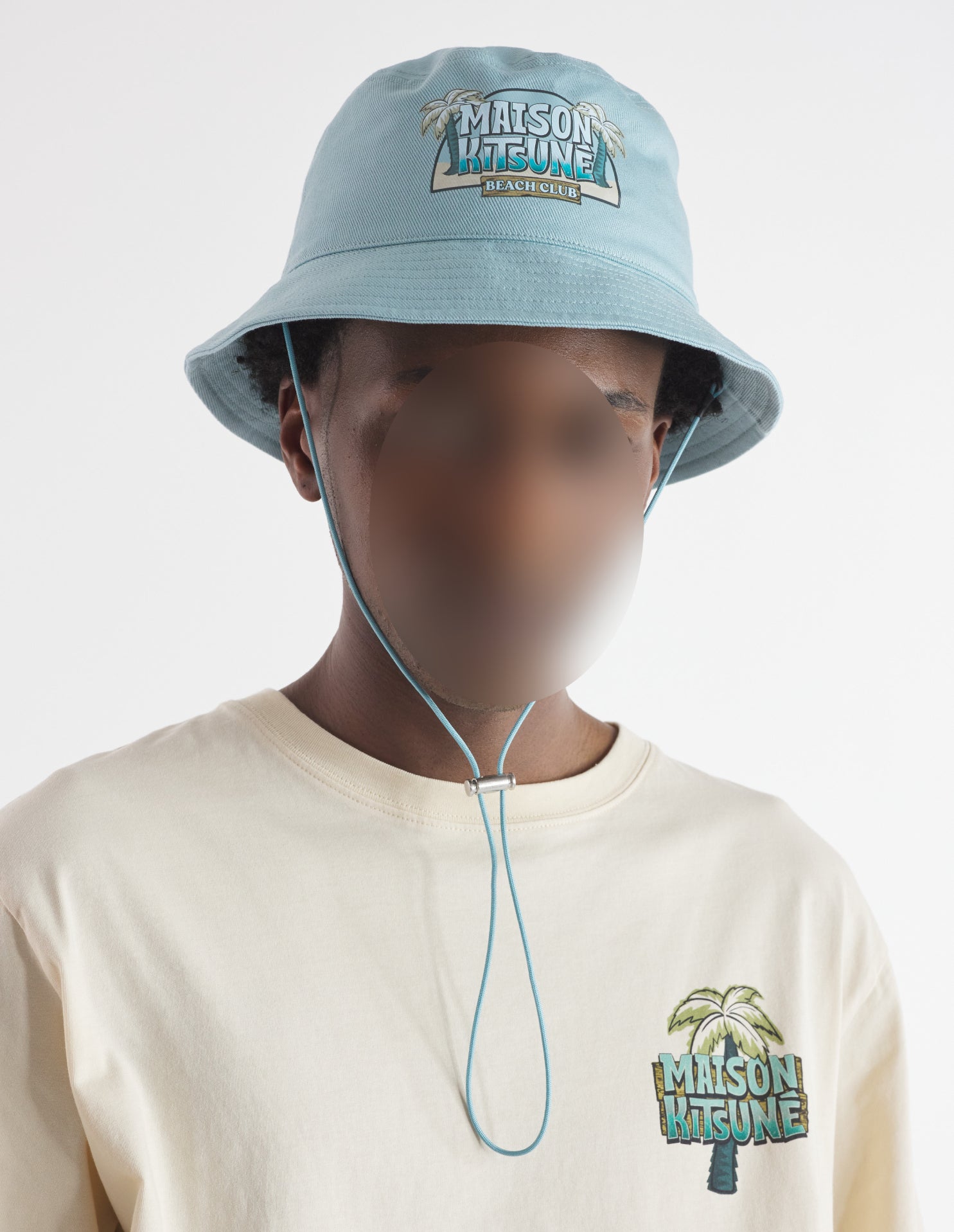 Printed Bob with stitching - Seafoam Blue