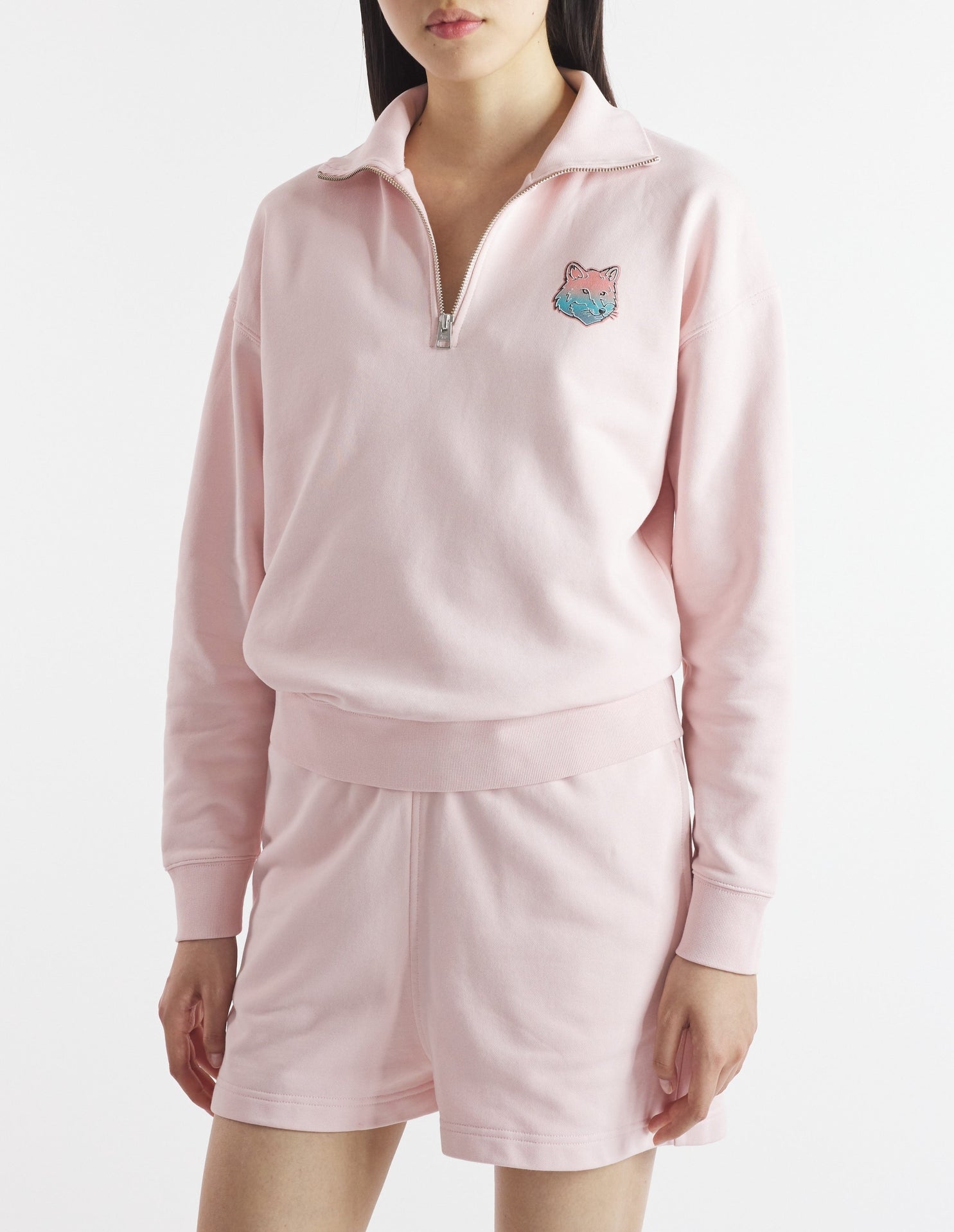 Sweatshirt à col rond zippé - Milkshake