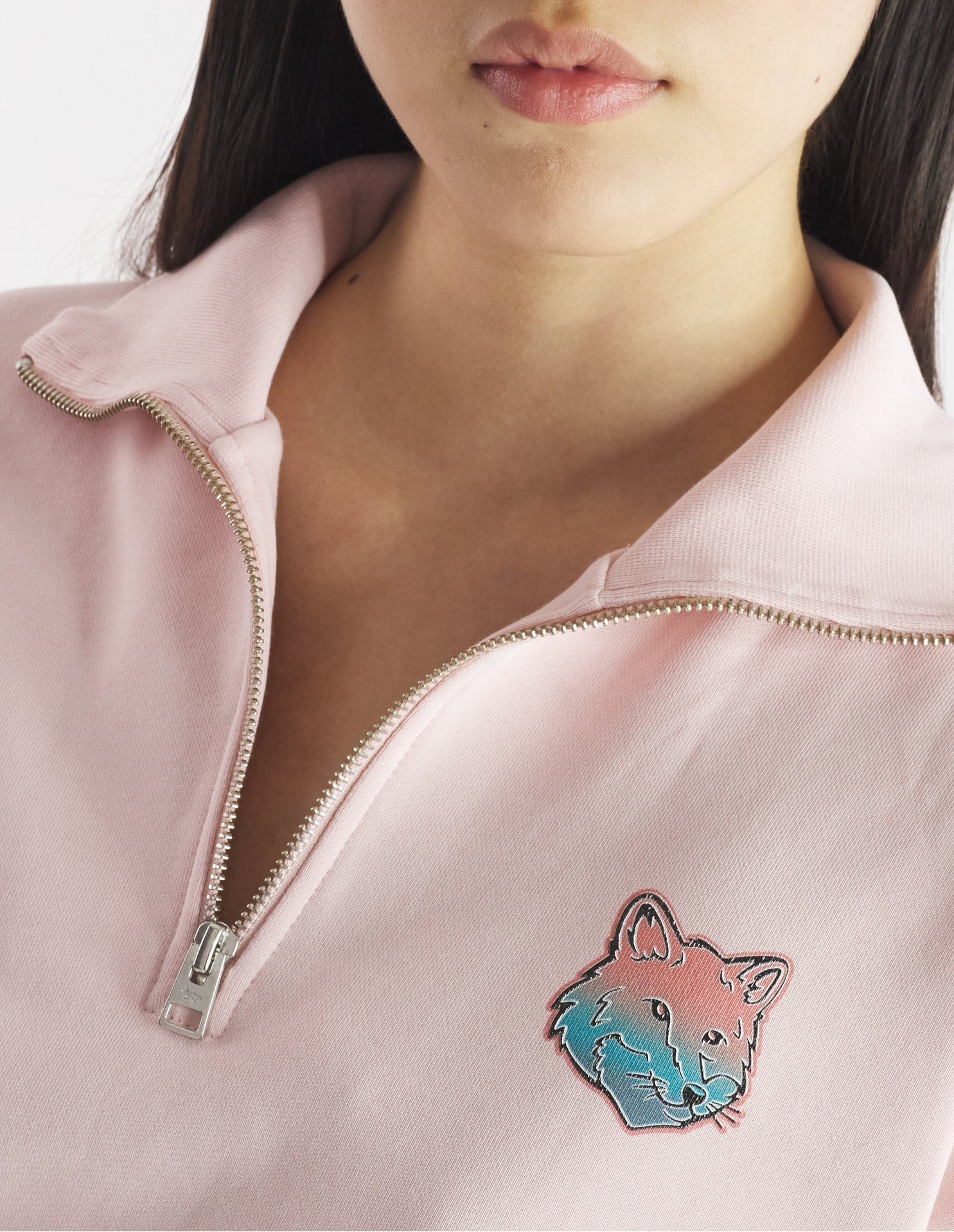 Sweatshirt à col rond zippé - Milkshake