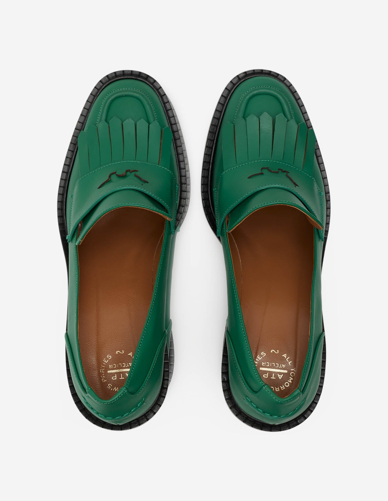 Mocassins Maison Kitsuné x ATP Atelier en cuir - Deep Green