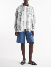 Chemise imprimée et boutonnée - White