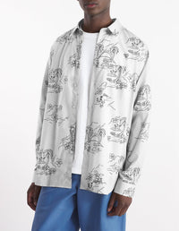 Chemise imprimée et boutonnée - White
