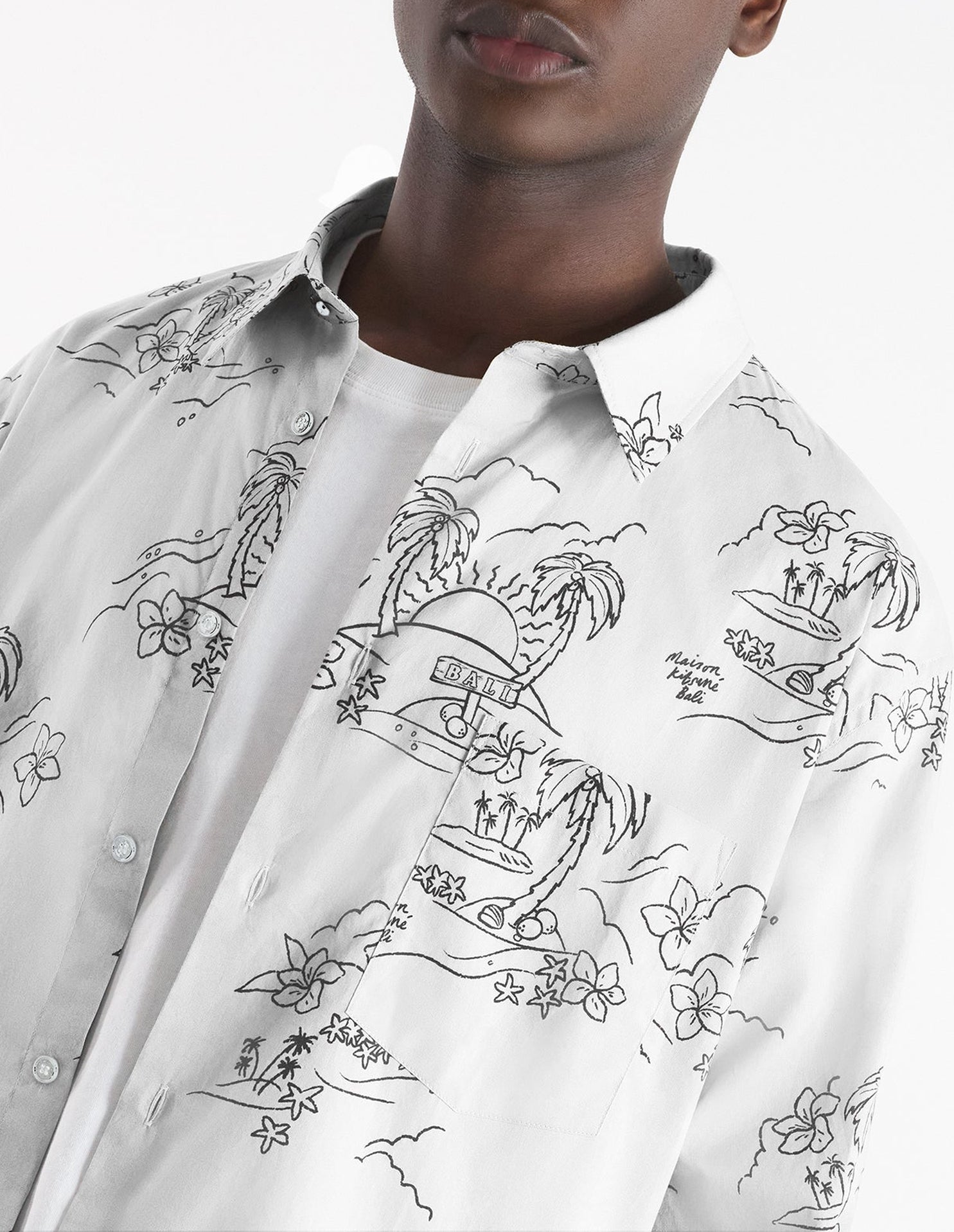 Chemise imprimée et boutonnée - White