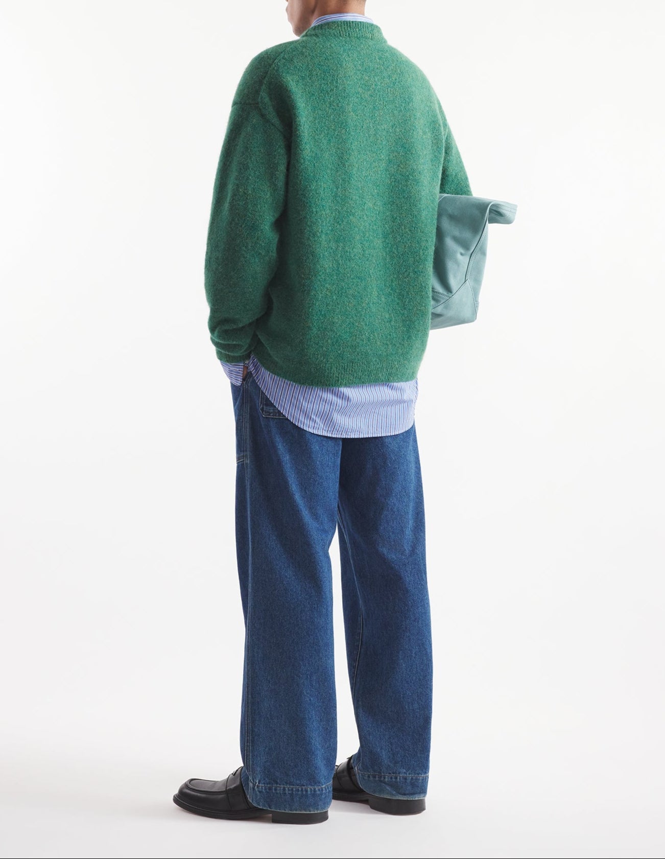 Jumper with wool crest - Bottle Blue Charcoal