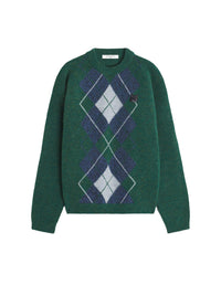 Jumper with wool crest - Bottle Blue Charcoal