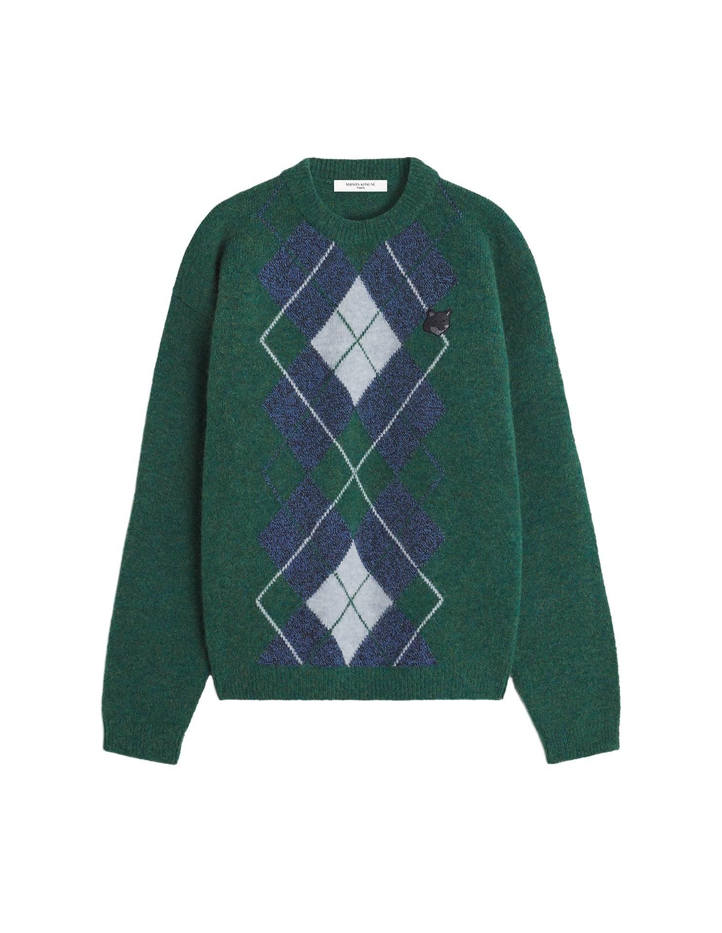 Jumper with wool crest - Bottle Blue Charcoal