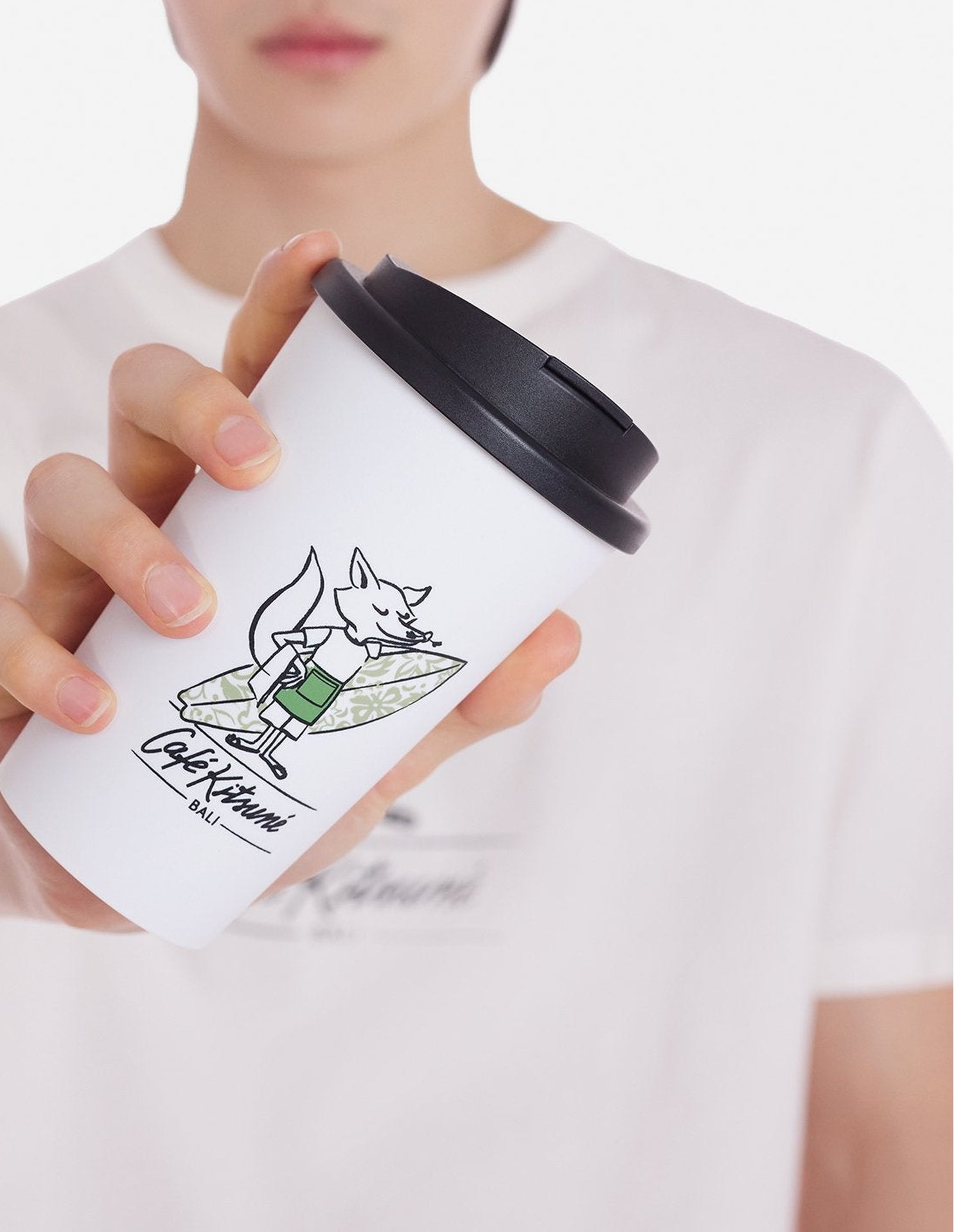 Gobelet Café Kitsuné imprimé - White
