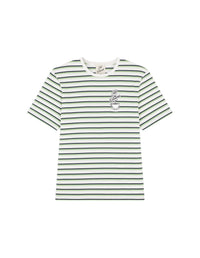 T-shirt Café Kitsuné imprimé à l'avant - Matcha Navy Stripes