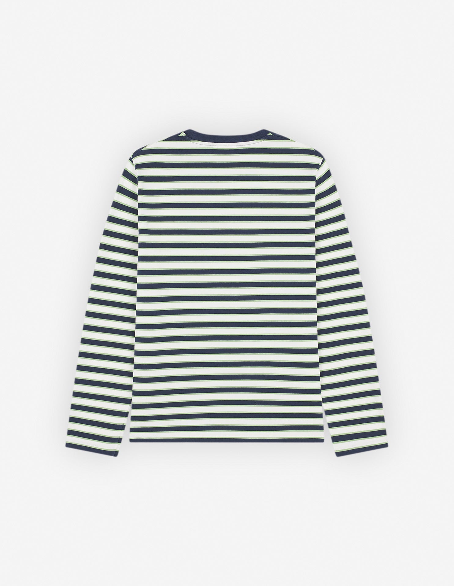 Striped long-sleeved Coffee Cup T-shirt - Navy & white