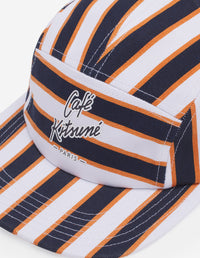 Casquette Café Kitsuné rayée - Navy Fox Stripes
