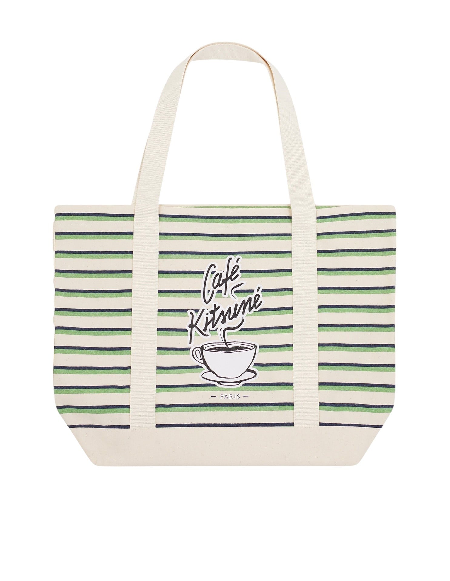 Striped tote bag - Matcha Navy Stripes