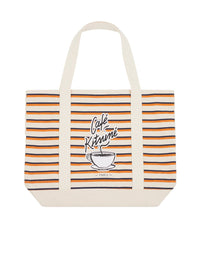 Striped tote bag - Fox White & Navy
