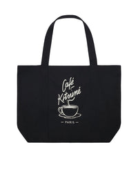 Café Kitsuné tote bag with logo - Black