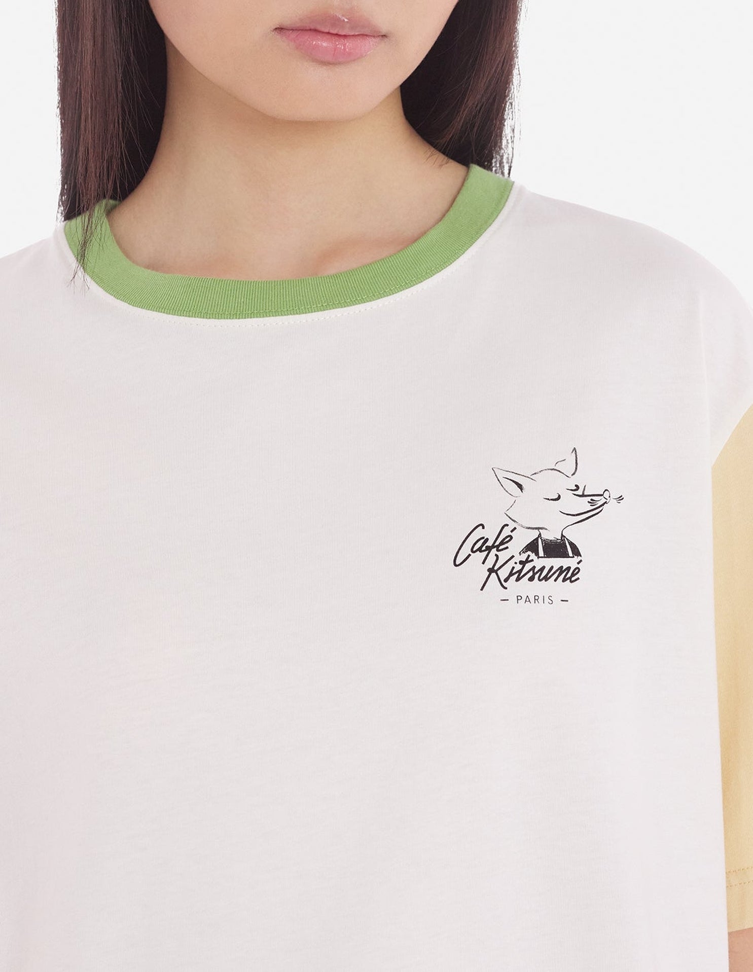 T-shirt Café Kitsuné imprimé à l'avant - Tapioca Colorblock