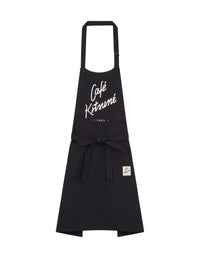 Café Kitsuné apron with print - Black