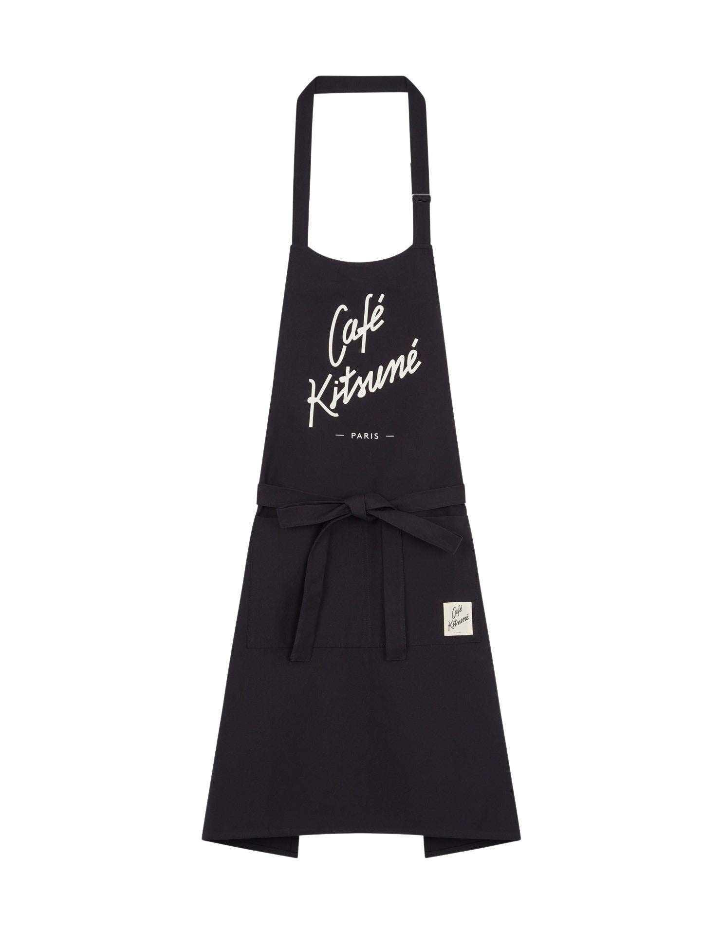 Café Kitsuné apron with print - Black
