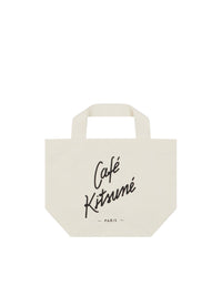 Café Kitsuné small tote bag with print - Latte