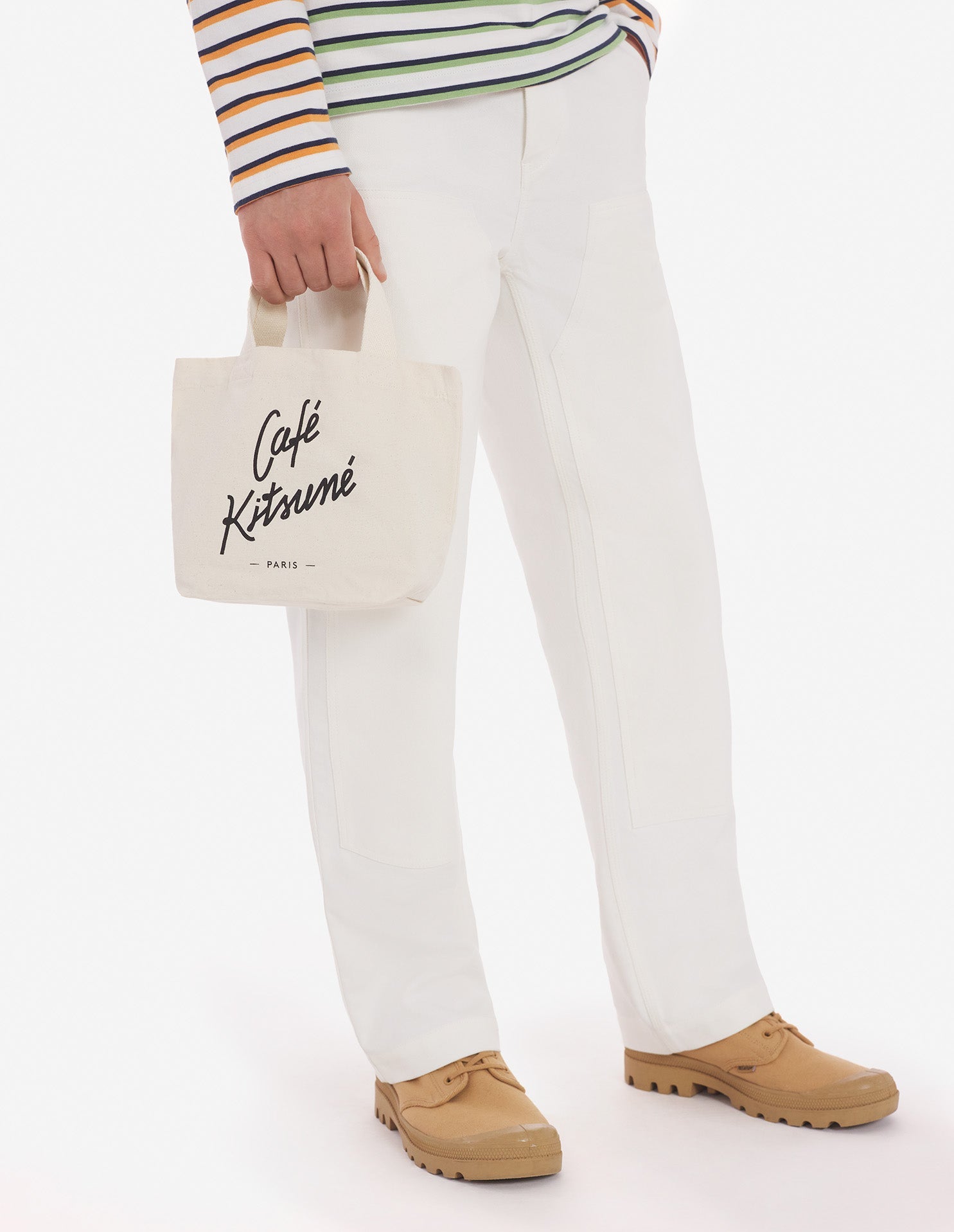 Café Kitsuné small tote bag with print - Latte