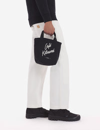 Petit sac cabas Café Kitsuné avec une impression - Black