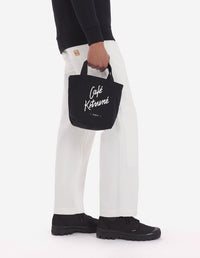 Café Kitsuné small tote bag with print - Black