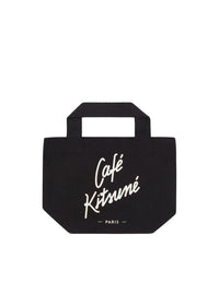 Café Kitsuné small tote bag with print - Black