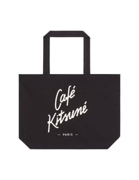 Sac cabas Café Kitsuné à imprimé contrasté - Black