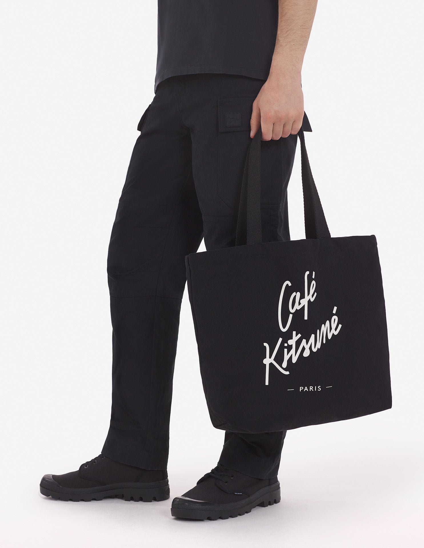 Café Kitsuné tote bag with contrasting print - Black