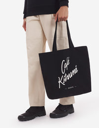 Sac cabas Café Kitsuné à imprimé contrasté - Black