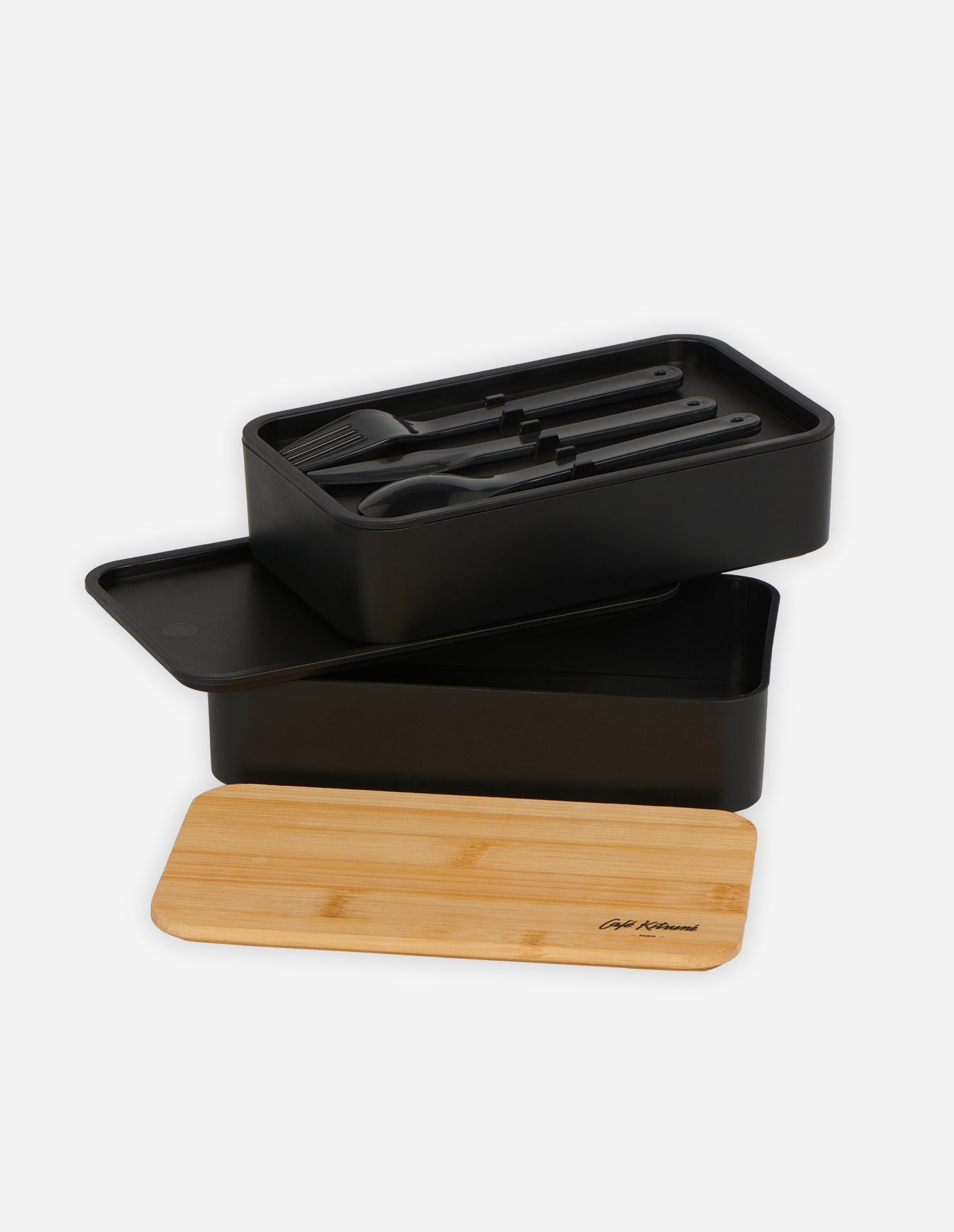 Café Kitsuné bamboo lunch box - Brown