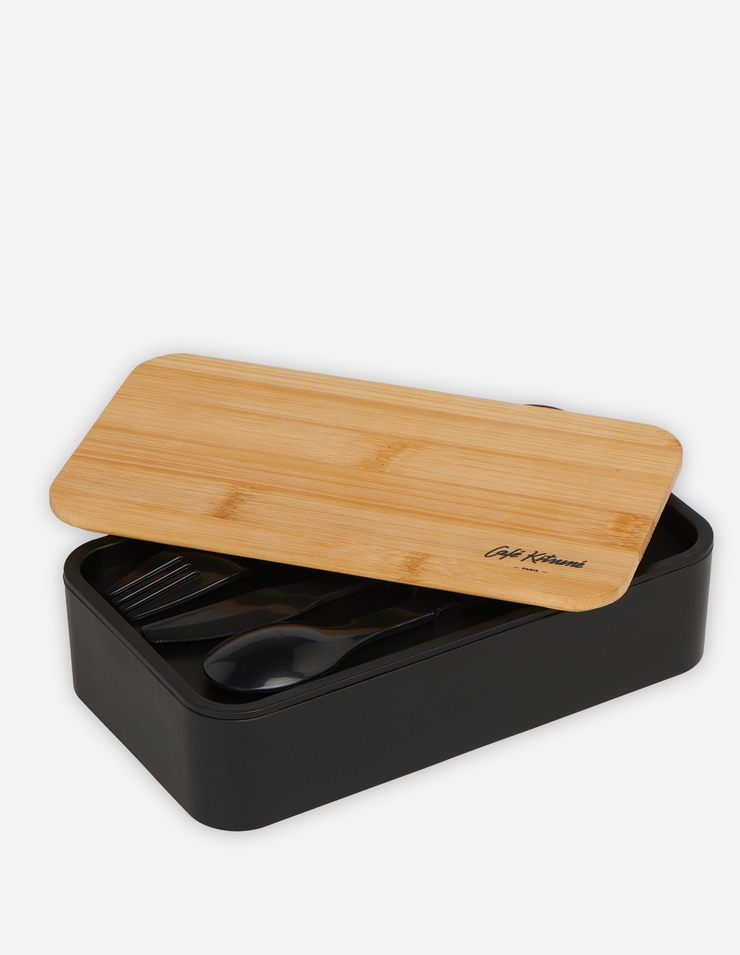 Café Kitsuné bamboo lunch box - Brown