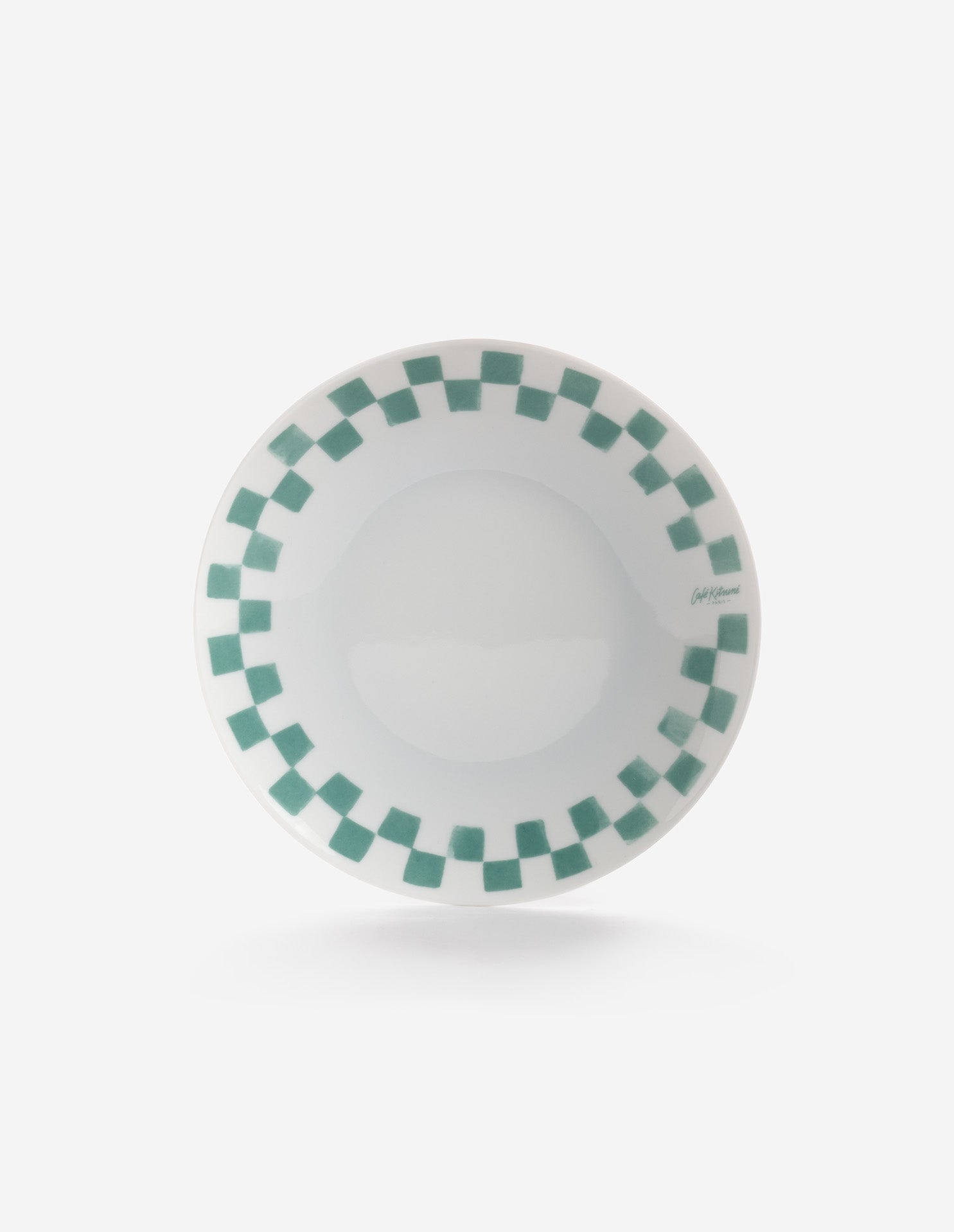 Checkerboard Porcelain Desert Plate - White/Matcha